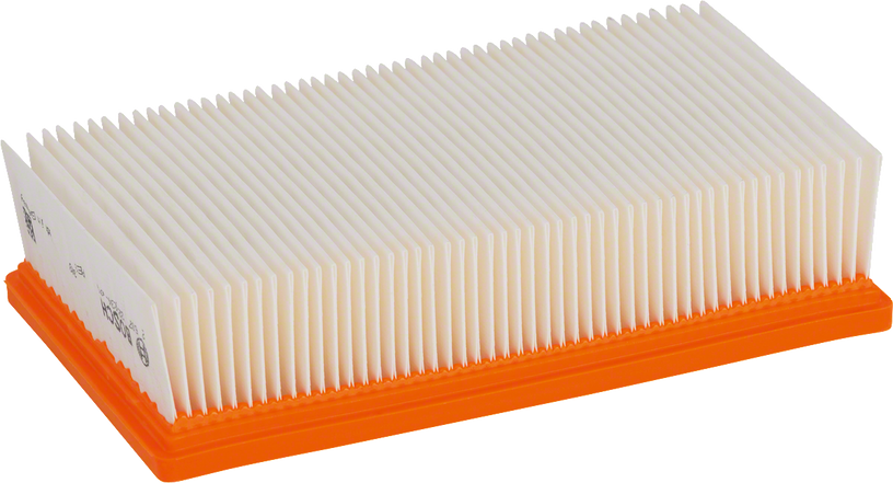 Polyester flat-pleated filter