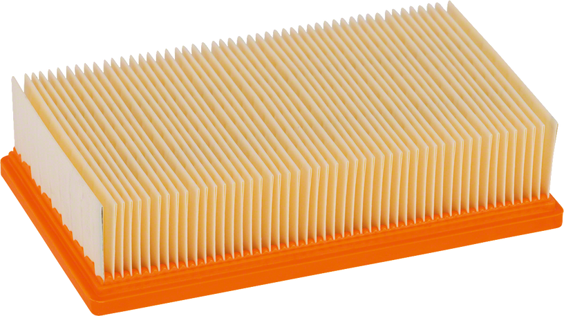 Cellulose flat-pleated filter