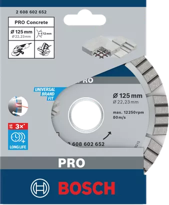 PRO Concrete Diamond Cutting Disc (125 / 22.23 / 2.2)