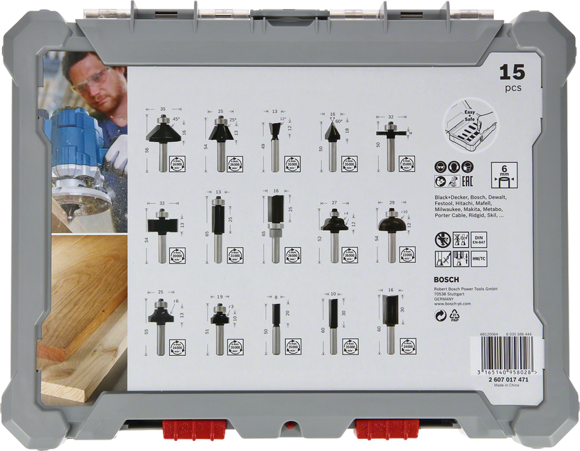 Router Bit Set 15 pcs Mixed