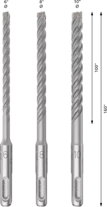 3-dielna súprava vrtákov do kladív SDS-plus-5X 6; 8; 10 mm
