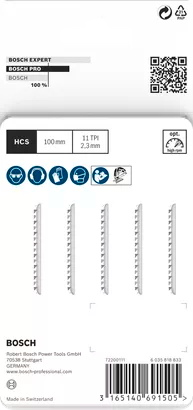 PRO Plastics PVC clean T102H Jigsaw Blade (100 / 2.3 / HCS)