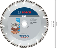 PRO Multi Material Diamond Cutting Disc (230 / 22.23 / 2.6)