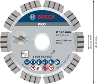 PRO Concrete Diamond Cutting Disc (125 / 22.23 / 2.2)