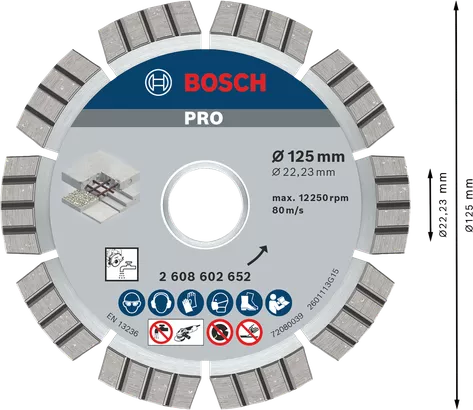 PRO Concrete Diamond Cutting Disc (125 / 22.23 / 2.2)