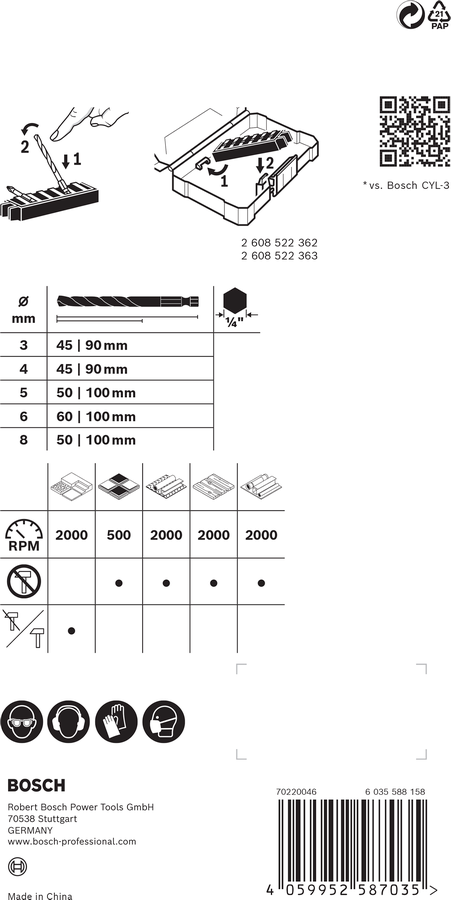 EXPERT HEX-9 MultiConstruction Pick & Click Set 3 - 8 mm