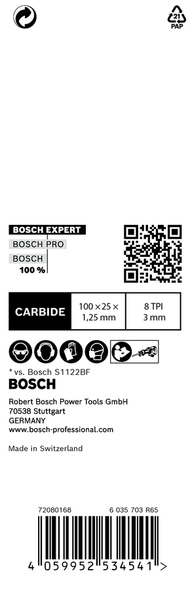 EXPERT ‘Thick Tough Metal’ S 555 CHC Reciprocating Saw Blade 1-pc