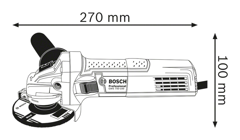Uhlová brúska GWS 750 Professional (125 mm, 750W)